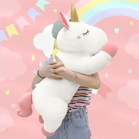 img 3 attached to 🦄 Cute Giant Stuffed Unicorn Plush: Soft Animal Hugging Pillow, Big Body Squishy Plushie, Large Fluffy Pet Gifts for Kids, Kawaii Toy for Girls Room Decor - Best Deals Online!