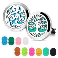 🚗 maromalife car diffuser vent clip: aromatherapy essential oil lockets with refill pads - 2 pcs logo