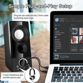 img 3 attached to 🔊 NPET CS20 Computer Speakers: Enhance PC Audio with 2.0 Channel Desktop Speaker and Stereo Bass for Immersive Multimedia Experience