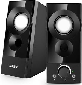 img 4 attached to 🔊 NPET CS20 Computer Speakers: Enhance PC Audio with 2.0 Channel Desktop Speaker and Stereo Bass for Immersive Multimedia Experience