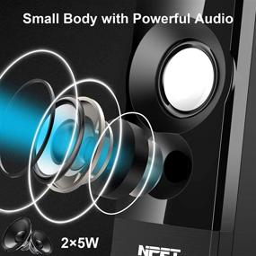 img 2 attached to 🔊 NPET CS20 Computer Speakers: Enhance PC Audio with 2.0 Channel Desktop Speaker and Stereo Bass for Immersive Multimedia Experience