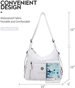img 3 attached to 👜 Sleek Leather Satchel Handbag: Stylish Crossbody Shoulder Women's Handbags, Wallets, and Totes