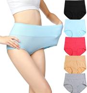 🩲 cotton panties for women - high waist c-section recovery & postpartum underwear (5 pack) - soft, stretchy, full coverage logo
