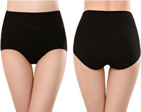 img 2 attached to 🩲 Cotton Panties for Women - High Waist C-Section Recovery & Postpartum Underwear (5 Pack) - Soft, Stretchy, Full Coverage