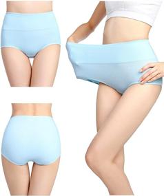 img 1 attached to 🩲 Cotton Panties for Women - High Waist C-Section Recovery & Postpartum Underwear (5 Pack) - Soft, Stretchy, Full Coverage