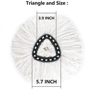 img 3 attached to ANSLYQA 8-Pack Spin Mop Replacement Heads | Microfiber Mop Refills for EasyWring 360° Spin Mop | Includes Cleaning Cloths | Triangle Design in White