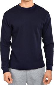 img 2 attached to 🔥 Stay Warm and Comfy with the Men's Classic Fit Waffle-Knit Heavy Thermal Shirt