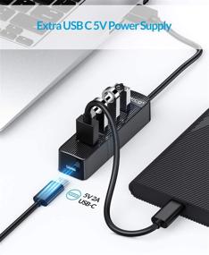 img 1 attached to 🔌 ORICO 4-Port USB Hub - Ultra Slim Data Hub: USB 3.0 & 2.0 2-in-1 with 5V Power Supply - Ideal for MacBook, iMac, Surface Pro, XPS, Laptop, Flash Drives, Mobile HDD, Keyboard, Mouse, and More