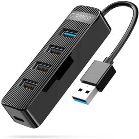 img 4 attached to 🔌 ORICO 4-Port USB Hub - Ультратонкий концентратор данных: USB 3.0 и 2.0 в одном с питанием 5V - Идеально подходит для MacBook, iMac, Surface Pro, XPS, ноутбуков, флэш-накопителей, мобильных HDD, клавиатуры, мыши и многого другого