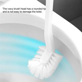 img 2 attached to 🚽 Baffect Curved Toilet Brush with Plastic Long Anti-Slip Grip Handle - Strong Decontamination, Hanging Portable Toilet Bowl Brush for Effective Bathroom Cleaning