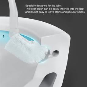 img 3 attached to 🚽 Baffect Curved Toilet Brush with Plastic Long Anti-Slip Grip Handle - Strong Decontamination, Hanging Portable Toilet Bowl Brush for Effective Bathroom Cleaning