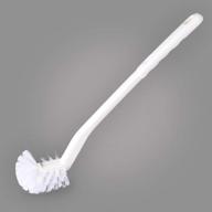 🚽 baffect curved toilet brush with plastic long anti-slip grip handle - strong decontamination, hanging portable toilet bowl brush for effective bathroom cleaning logo