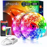 🔮 phopollo wifi smart led lights: 65.6 ft voice control ambience for bedroom with alexa google assistant, music sync, and phone app control логотип