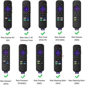 img 3 attached to Roku Voice, Roku Express 4K+ 2021, Ultra LT Enhanced Voice, Express 3930, Premiere+ 3921, Streaming Stick+ Remote Case: Honey Comb Anti Slip Shockproof Silicone Cover in Green Glow