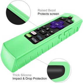 img 2 attached to Roku Voice, Roku Express 4K+ 2021, Ultra LT Enhanced Voice, Express 3930, Premiere+ 3921, Streaming Stick+ Remote Case: Honey Comb Anti Slip Shockproof Silicone Cover in Green Glow
