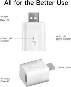 img 2 attached to 🔌 SONOFF Micro USB Smart WiFi Adaptor 5V 2-Pack: Remote Control Switch for Type A USB Devices, Compatible with Alexa & Google Home Assistant, No Hub Needed