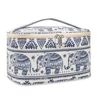 🐘 large travel makeup bag for women and girls - cosmetic case organizer (elephant design) logo