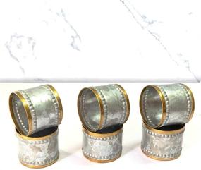 img 3 attached to 🍽️ Наперегонки с временем Casa Gold Rim гальванизированные металлические кольца для салфеток Kaizen: набор из 12 серебряных колец для банкетов, ужинов, мероприятий и декора столовой