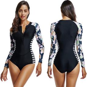 img 3 attached to TracyGirl Protection Printed Swimsuit: Stylish Swimwear for Women's Clothing