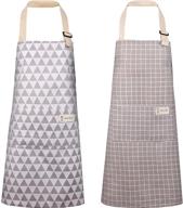 👩 linen cooking apron set - adjustable kitchen apron with pocket for chef, women, men - ideal for baking & culinary tasks логотип