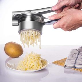 img 1 attached to 🥔 LAIEN Stainless Steel Potato Ricer & Masher - Manual Masher for Various Fruits and Vegetables, Including 3 Interchangeable Gaskets. Also Works as a Fruit Juicer, Lemon Squeezer, and Vegetable Masher Tool