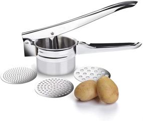 img 4 attached to 🥔 LAIEN Stainless Steel Potato Ricer & Masher - Manual Masher for Various Fruits and Vegetables, Including 3 Interchangeable Gaskets. Also Works as a Fruit Juicer, Lemon Squeezer, and Vegetable Masher Tool