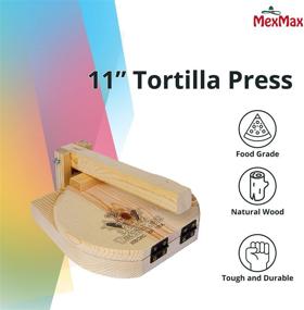 img 2 attached to 🌮 11 Inch Wooden Tortilla Presser for Perfect Homemade Mexican Tortillas, Dumplings, Rotis, Empanadas - Large Round Prensa de Tortilla de Madera Ideal for Home and Business Use