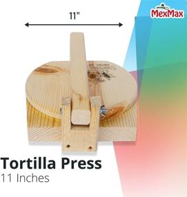 img 3 attached to 🌮 11 Inch Wooden Tortilla Presser for Perfect Homemade Mexican Tortillas, Dumplings, Rotis, Empanadas - Large Round Prensa de Tortilla de Madera Ideal for Home and Business Use