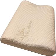 🌙 thin profile memory foam neck pillow - chiropractor approved relief for neck pain - double contour design - washable bamboo cover - ideal for a restful sleep (thin profile) logo