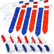 🏈 wyzworks 12 player flag football set - 12 belts with 36 flags [18 red & 18 blue flags] logo