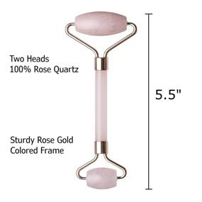 img 2 attached to Revive and Luxuriate with Rose Quartz Facial Roller - Enhance Skin Care and Indulge in Relaxing Facial Massage with Pink Jade Crystal Roller