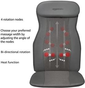 img 2 attached to Комфорт и расслабление по требованию: массажная подушка с технологией шиацу Amazon Basics с инфракрасным нагревом и глубоким тканевым массажем - серого цвета.