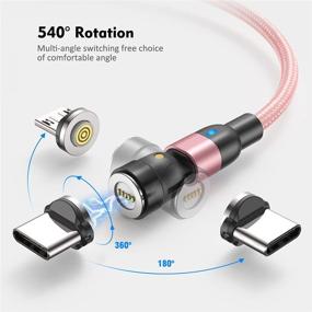 img 2 attached to 🍉 Кабель Melonboy 3A Fast Charging and Data Transfer с магнитным соединением (1.6ft+3.3ft+6.6ft): Отличный 3 в 1 магнитный кабель для зарядки телефона в розовом цвете.