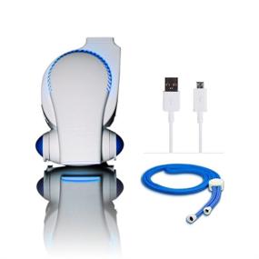 img 4 attached to Portable Stroller Fan - Cool On The Go Bladeless Battery Operated Personal Fan, USB Desk Fan, Keep Cool Everywhere (Blue) - Improved SEO