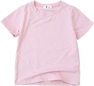 👕 kisbini unisex girls short sleeve cotton t-shirt: comfortable basic solid tee for toddler girls and boys logo