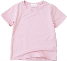 img 4 attached to 👕 KISBINI Unisex Girls Short Sleeve Cotton T-Shirt: Comfortable Basic Solid Tee for Toddler Girls and Boys