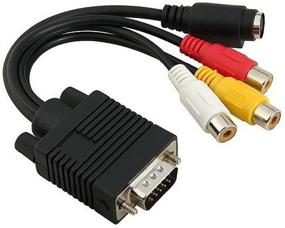 img 3 attached to 🔌 2 Pack VGA to RCA Cable - VGA Male to S-Video 3 RCA Female Composite AV TV Out Adapter Converter Video Cable for TV PC Computer AV Projector