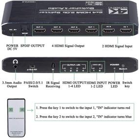 img 2 attached to Аудио-вытяжка и ИК-пульт. Поддержка Ultra HD 4K HDR, разрешение 4Kx2K@60Гц, 3D, 1080P, HDMI 2.0b, HDCP 2.2.