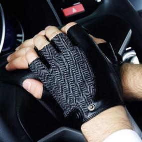 img 3 attached to 🧤 Premium Quality Perforated Sheepskin Genuine Leather Driving Gloves & Mittens for Men: Finest Men's Accessories