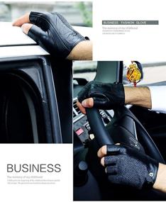 img 1 attached to 🧤 Premium Quality Perforated Sheepskin Genuine Leather Driving Gloves & Mittens for Men: Finest Men's Accessories