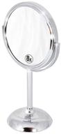 🪞 decobros 6-inch chrome vanity mirror: tabletop swivel design, dual-sided with 8x magnification logo