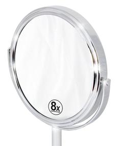 img 1 attached to 🪞 Decobros 6-inch Chrome Vanity Mirror: Tabletop Swivel Design, Dual-Sided with 8X Magnification