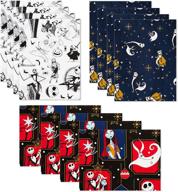 🎃 hallmark nightmare before christmas flat wrapping paper sheets: 12 folded sheets for christmas, birthdays, halloween logo