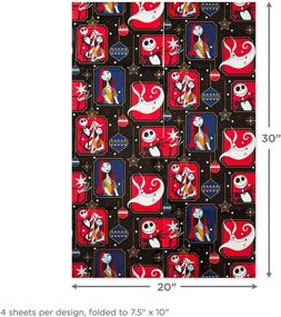 img 2 attached to 🎃 Hallmark Nightmare Before Christmas Flat Wrapping Paper Sheets: 12 Folded Sheets for Christmas, Birthdays, Halloween