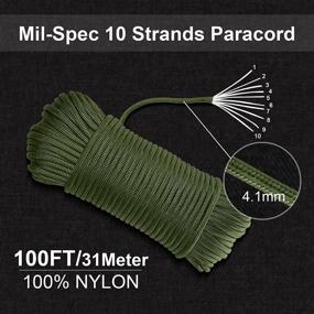 img 1 attached to 🏕️ Balit 550 Paracord: Premium 100 Feet Mil-Spec Parachute Cord for Outdoor Survival, Camping, and Hiking