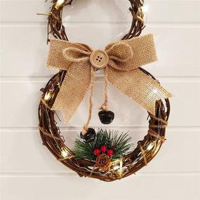 img 1 attached to 🎄 Holiday Christmas Decorations: Xmas Snowman Wreath - 16 Inch Front Door Hanging Decor, Grapevine Wreath