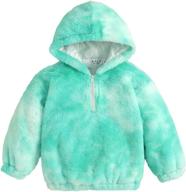 children's tie dye sherpa fleece hoodies with zipper and button closure - loose coats, pullover jackets, and tops logo