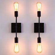 black 2-light wall sconce fixture for modern bathroom, over mirror vanity lighting, hallway bedroom living room (2 pack) логотип