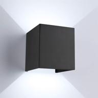 outdoor lights modern wall sconce light black up and down wall light led waterproof wall mounted lamp wall light fixture for patio porch hallway stairs front door (12w 6000k white light) логотип