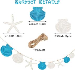 img 3 attached to 🌊 Jetec 2-Piece Starfish Sea Shell Beach Garland: Sparkling Resin Starfish Glitter Powder Hanging Decoration for Coastal Holiday